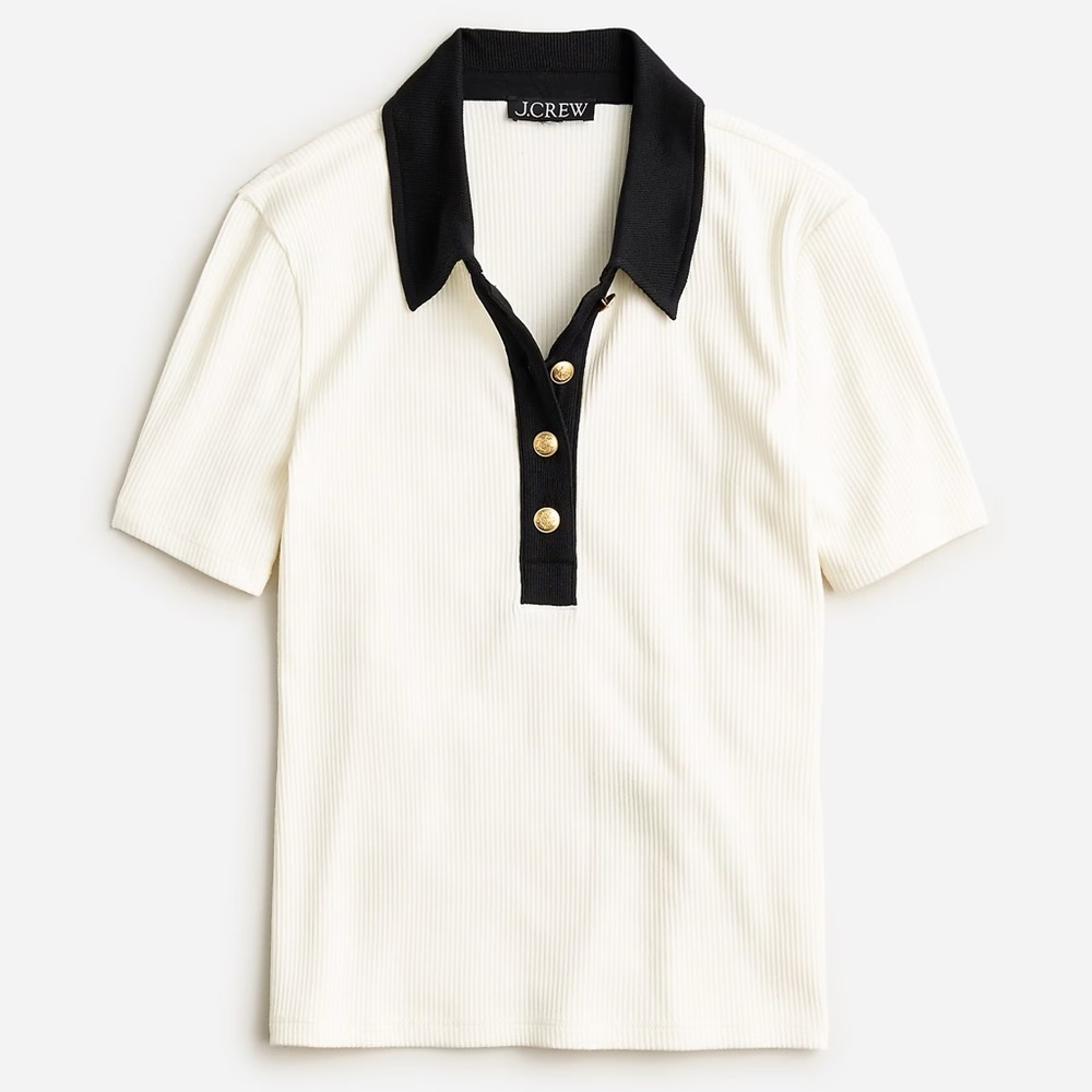 J. Crew size L (fits like M) Black and White Polo Shirt - NWT